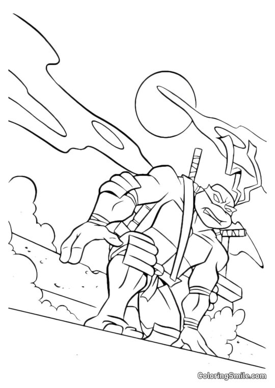 Leonardo im Mondlicht - Ausmalbild