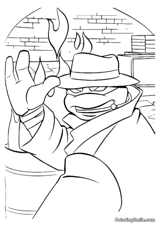 Ninja Schildkröte in dunkler Gasse - Ausmalbild