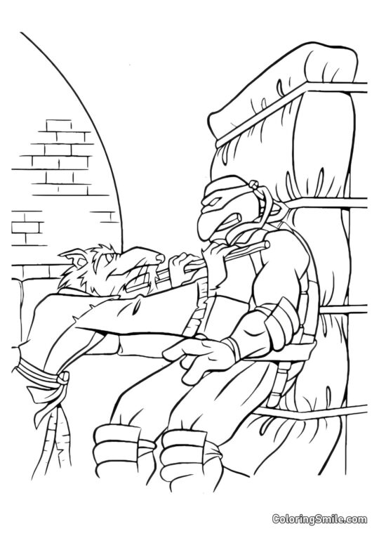 Splinter lehrt eine Lektion - Ausmalbild