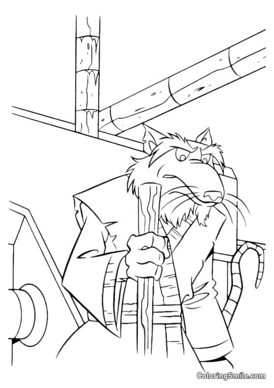 Splinter mit Stab - Ausmalbild