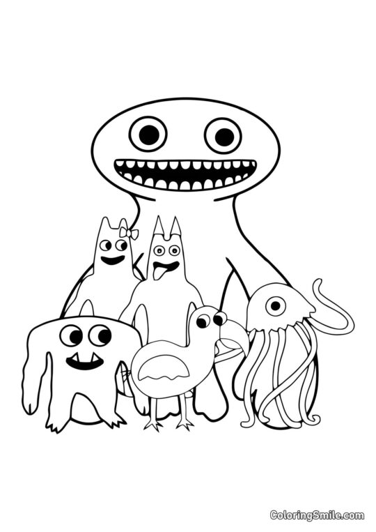 Charaktere von Banban 2 - Ausmalbild