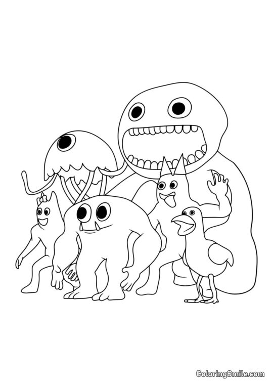 Charaktere des Gartens von Banban - Ausmalbild