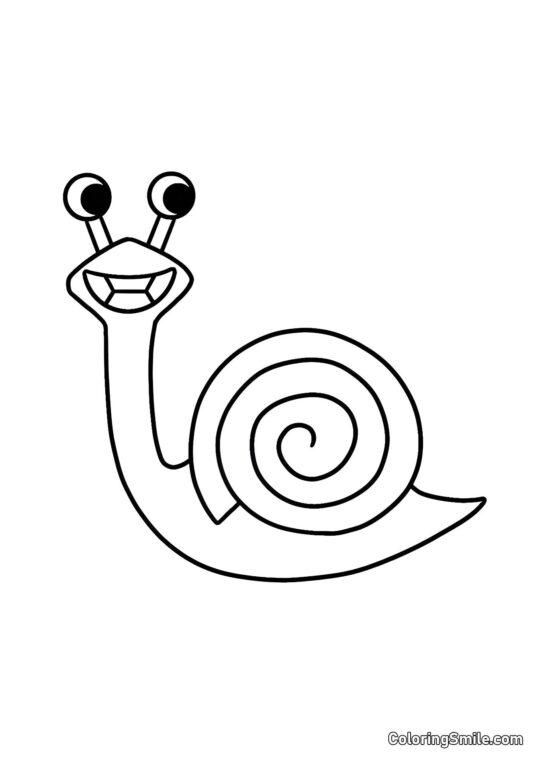 Gelbe Schnecke Selene - Ausmalbild