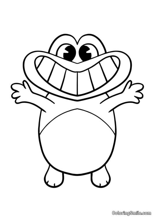 Lächelnder Sheriff Jeff aus dem Banban Kindergarten - Ausmalbild