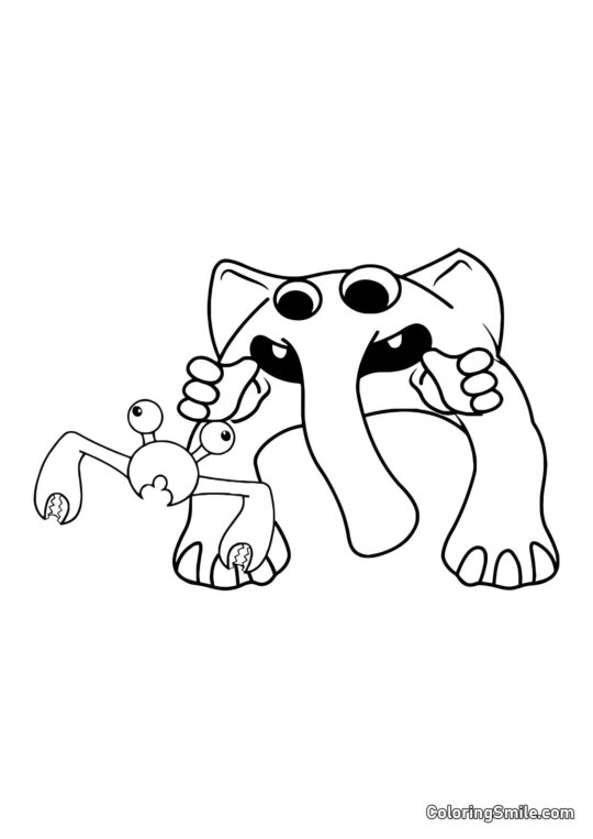 Trainer Pickles und Krabbenzilla - Ausmalbild