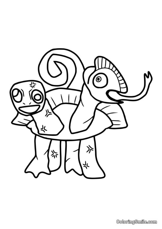 Tamataki und Chamataki aus dem Banban Kindergarten - Ausmalbild