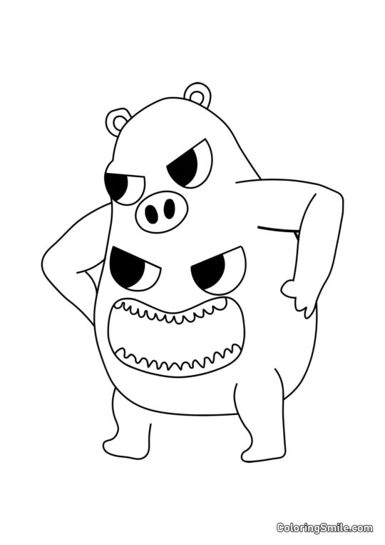 Wütender Koch Pigster aus dem Banban Kindergarten - Ausmalbild