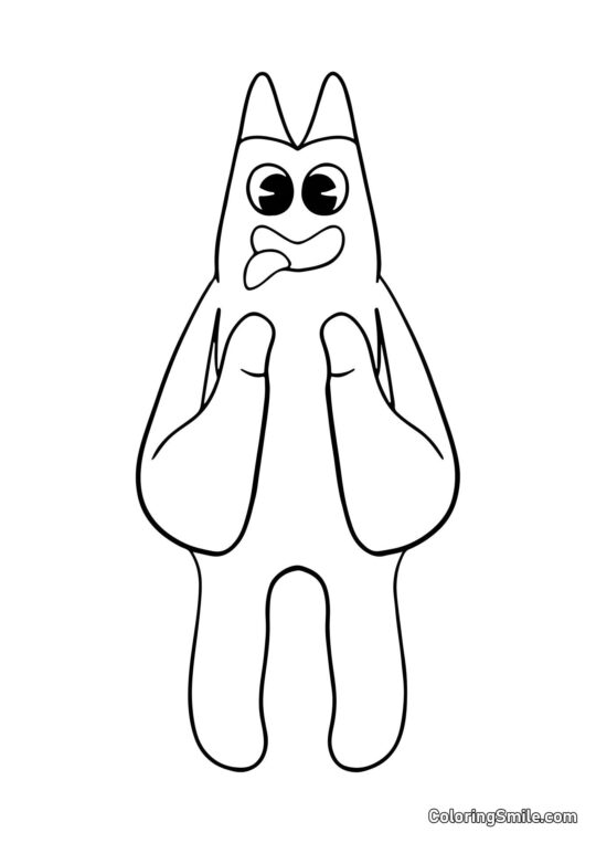 Rotes Monster Banban - Ausmalbild