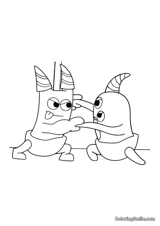 Baby Banban und Nabnab - Ausmalbild