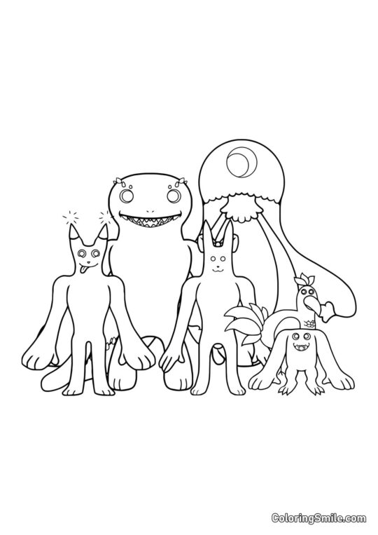 Lustige Helden des Banban Kindergartens 2 - Ausmalbild