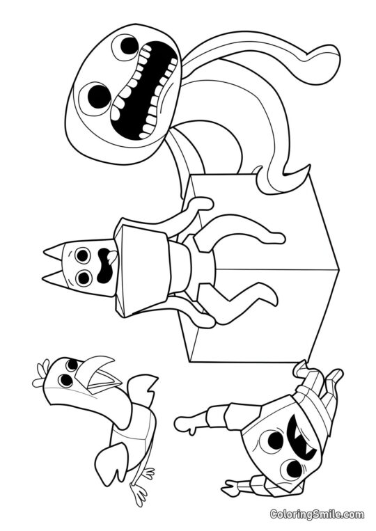 Charaktere des Banban Kindergartens 2 - Ausmalbild