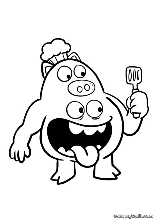 Koch Pigster aus dem Banban Kindergarten - Ausmalbild