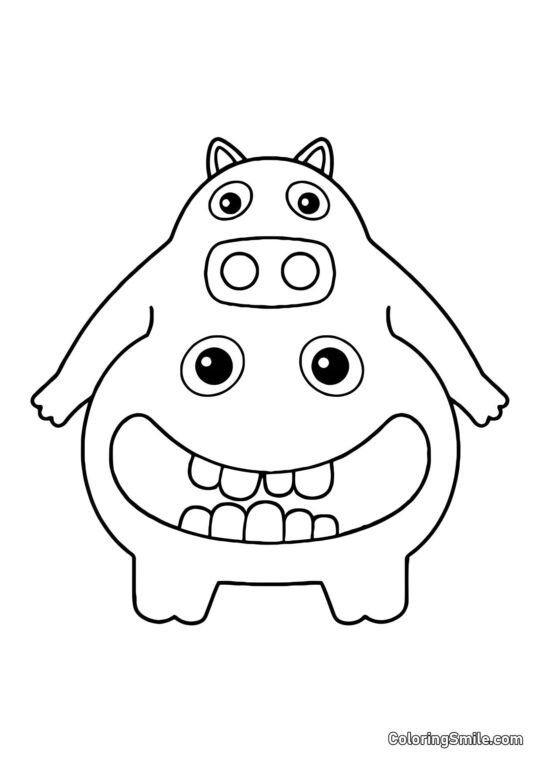 Rosa Koch Pigster aus dem Banban Kindergarten - Ausmalbild