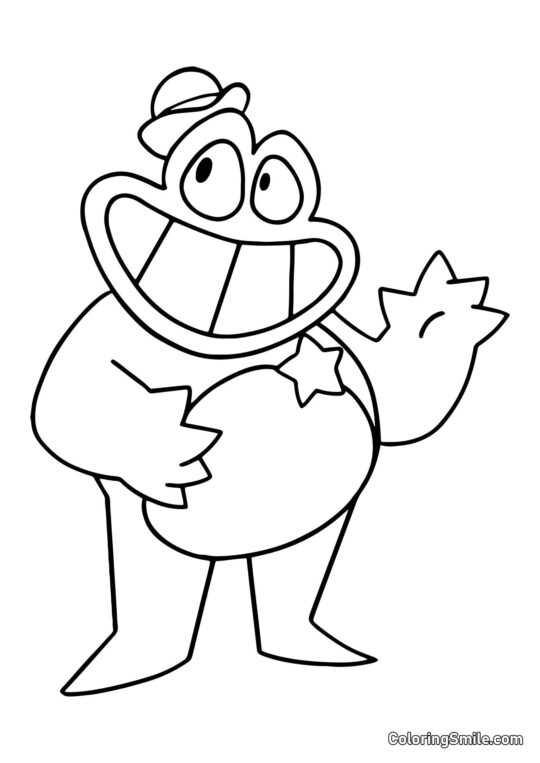 Sheriff Jeff aus dem Banban Kindergarten winkt - Ausmalbild