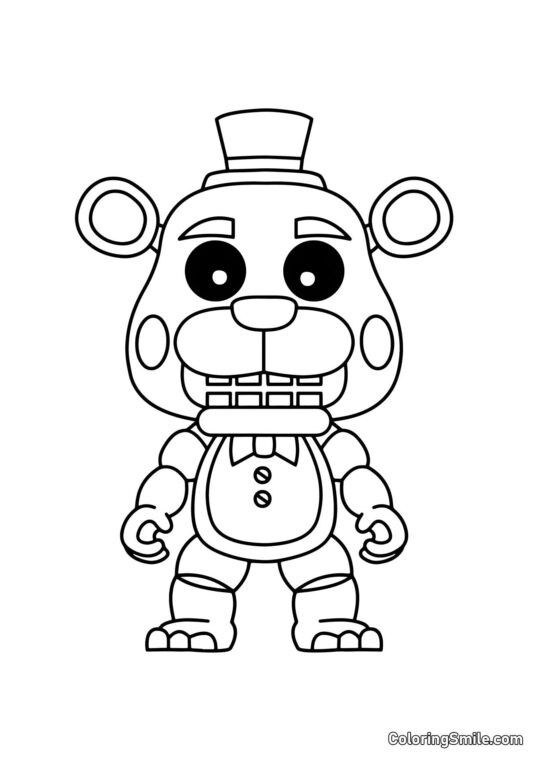 Freddy Bär aus FNAF - Ausmalbild