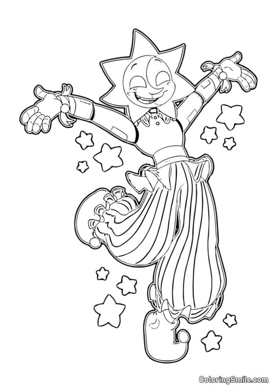 Sundrop hat Spaß - Ausmalbild