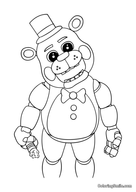 Niedlicher Freddy aus FNAF - Ausmalbild