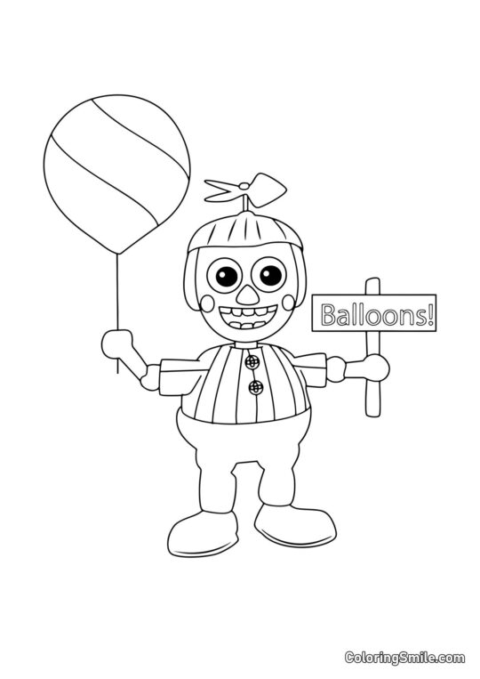 Balloon Boy aus FNAF - Ausmalbild