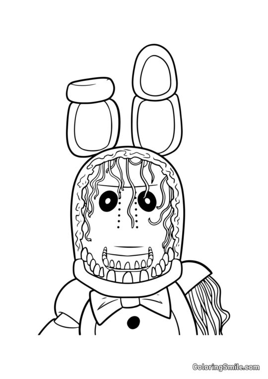Abgekämpfter Bonnie aus FNAF - Ausmalbild