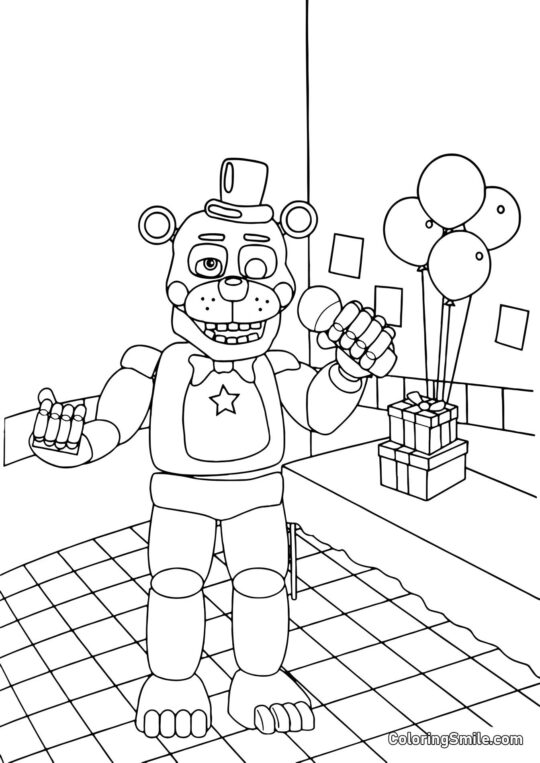 Lefty aus FNAF - Ausmalbild