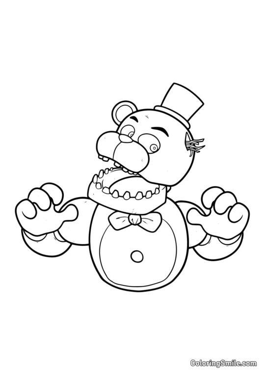Phantom Freddy aus FNAF - Ausmalbild