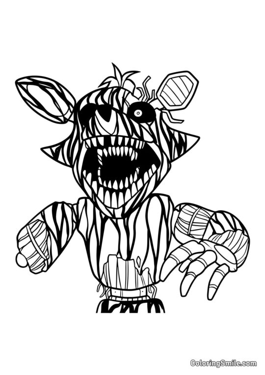 Phantom Foxy aus FNAF - Ausmalbild