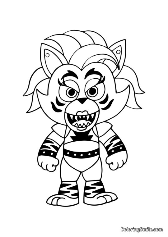 Roxanne Wolf aus FNAF 9 Sicherheitsbruch - Ausmalbild