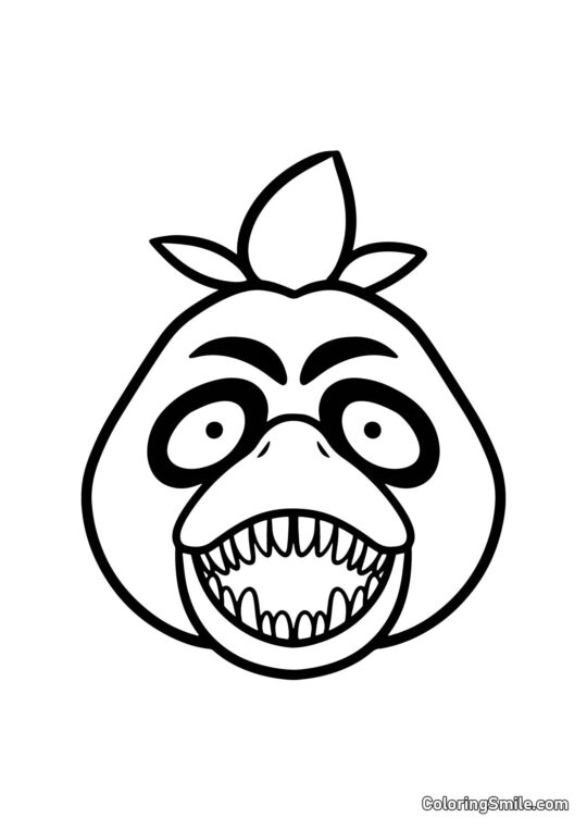 Chica Porträt aus FNAF - Ausmalbild