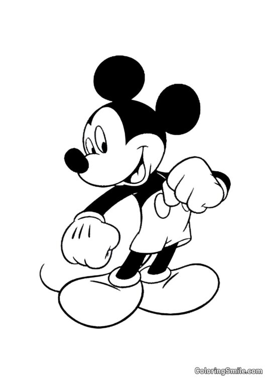Mickey Maus lächelnd - Ausmalbild