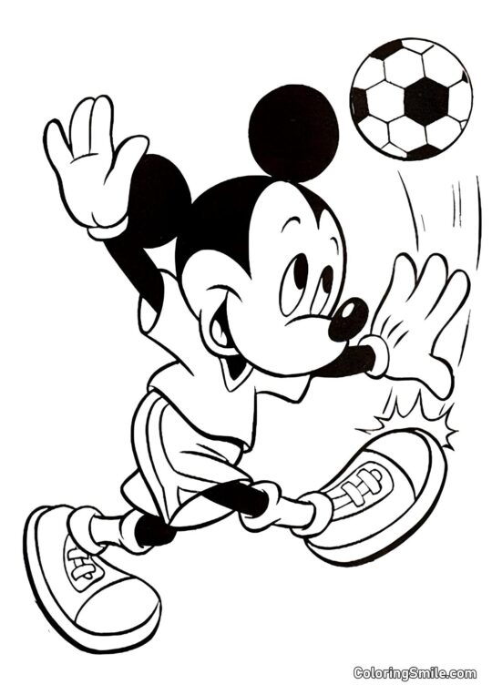 Mickey Maus schlägt den Ball - Ausmalbild