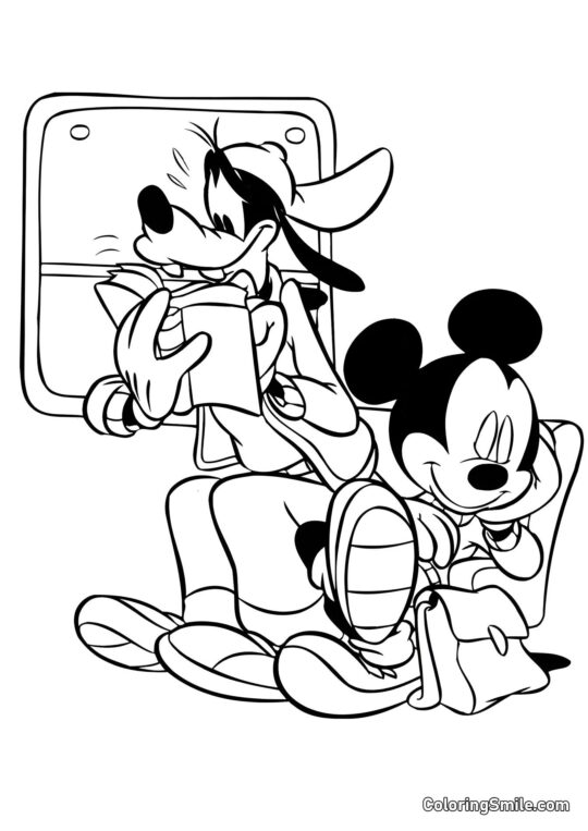 Mickey Maus und Goofy - Ausmalbild