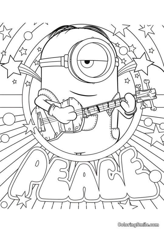 Stuart mit Gitarre - Ausmalbild