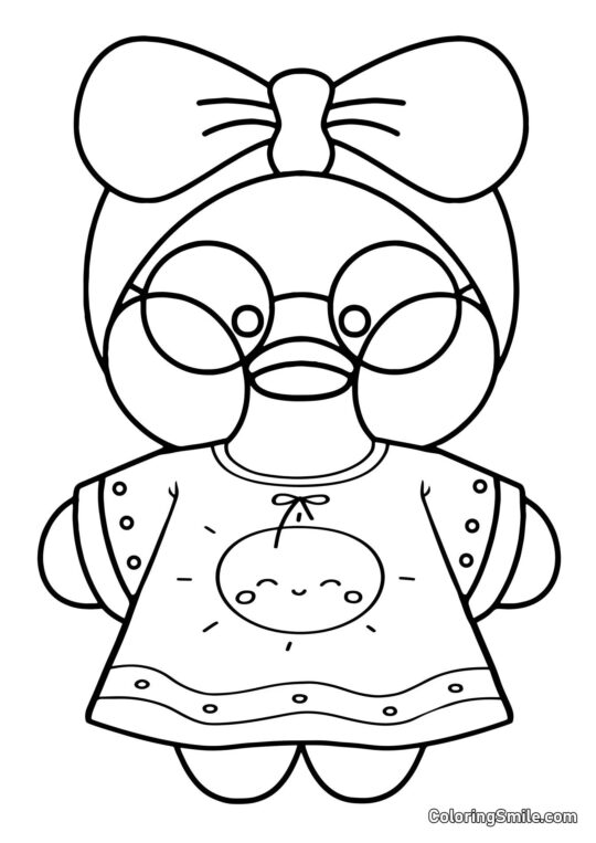 Lalafanfan Ente in einem schönen Kleid Lalafanfan Ente in einem schönen Kleid - Ausmalbild