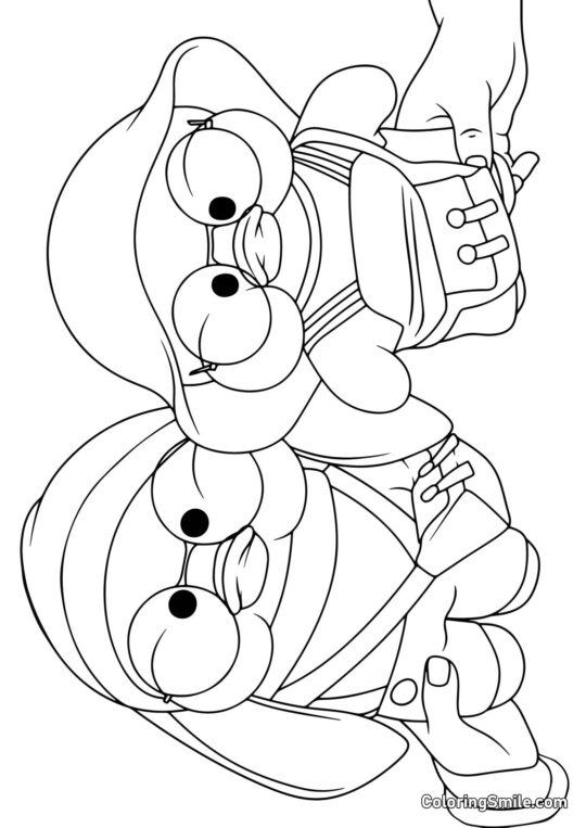 Zwei Lalafanfan Enten spielen zusammen Zwei Lalafanfan Enten spielen zusammen - Ausmalbild