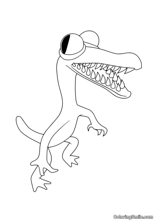 Zahniger Orange von Rainbow Friends - Ausmalbild