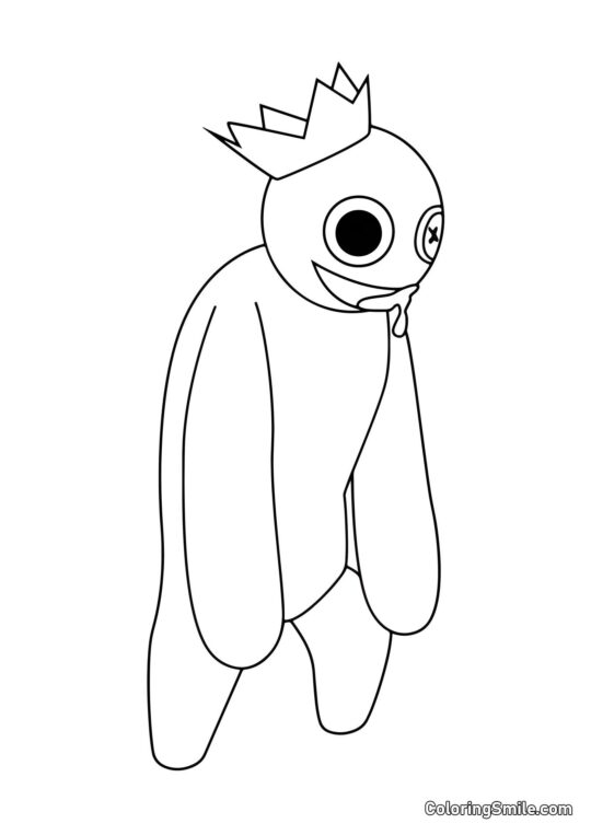 Blau auf der Suche nach einem Spieler - Ausmalbild