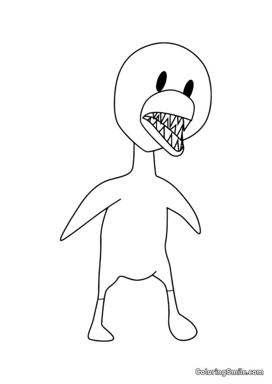 Gelbes Küken von Rainbow Friends - Ausmalbild