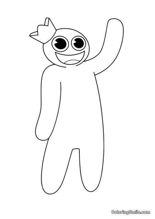 Blau winkt - Ausmalbild