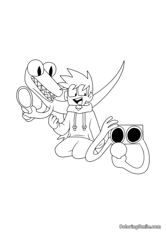 Orange und Lila mit einem Spieler - Ausmalbild