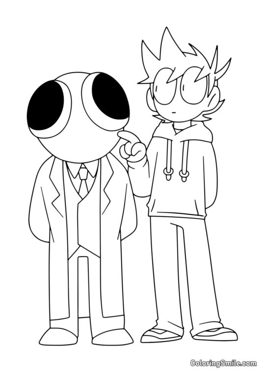 Rot und Spieler - Ausmalbild