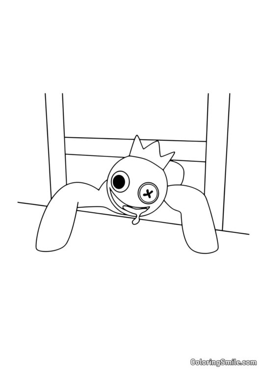 Blau kriecht aus der Belüftung - Ausmalbild