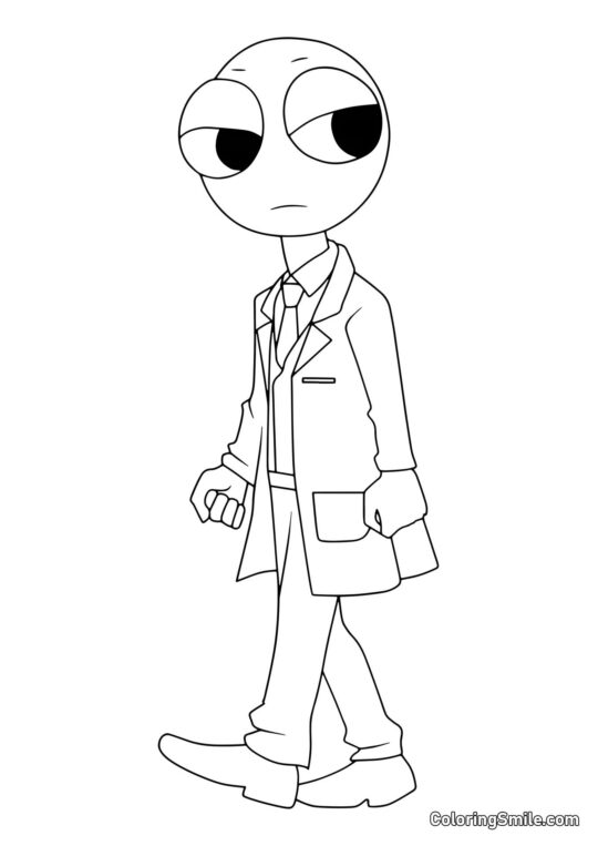 Listiger Rot von Rainbow Friends - Ausmalbild