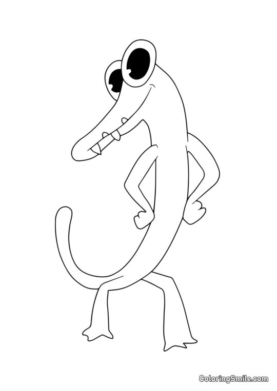 Orange Eidechse von Rainbow Friends - Ausmalbild