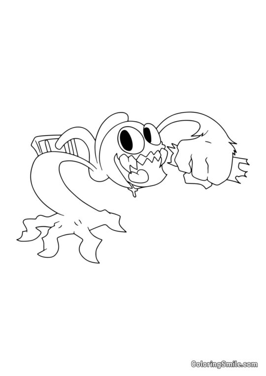 Lila kroch aus der Belüftung - Ausmalbild