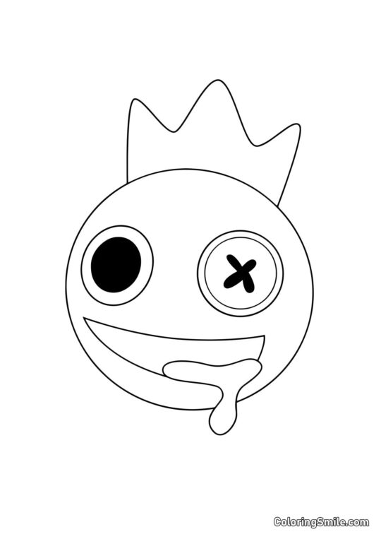 Porträt von Blau von Rainbow Friends - Ausmalbild