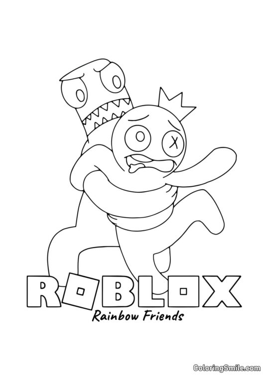 Grün umarmt Blau fest - Ausmalbild