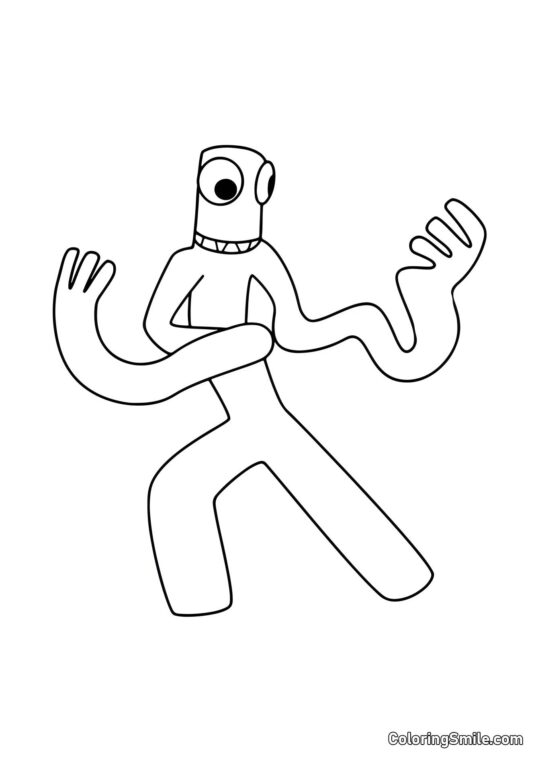 Grün mit langen Armen - Ausmalbild