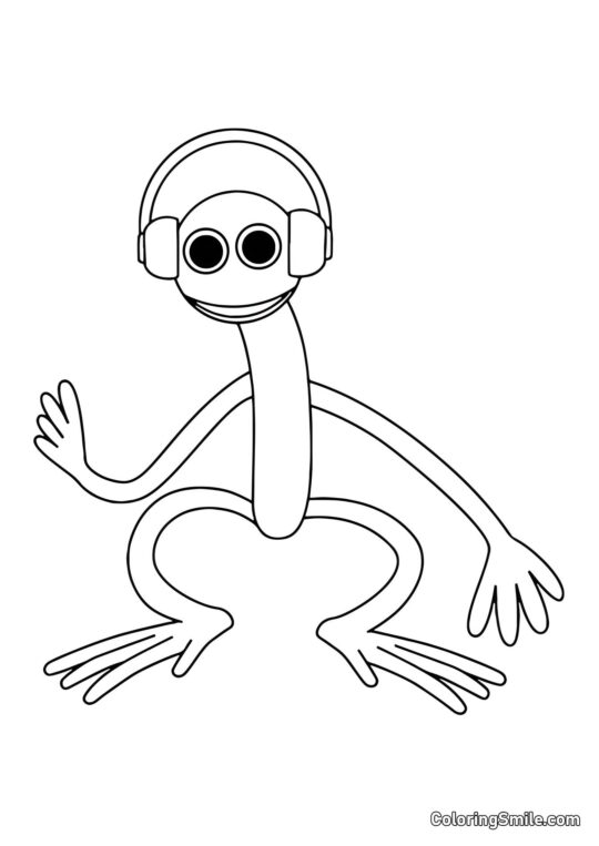 Lila mit Kopfhörern - Ausmalbild