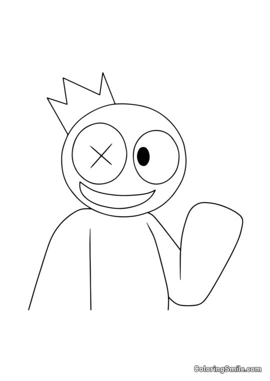 Niedlicher Blauer Regenbogen Freund - Ausmalbild