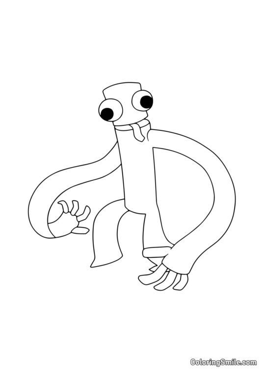 Grün steckt die Zunge raus - Ausmalbild